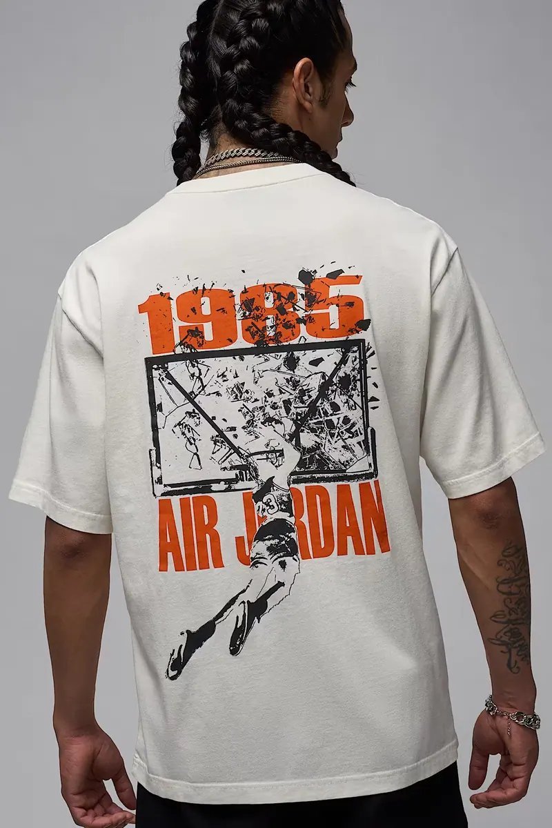 Image from Jordan Brand Drops New Tees Honoring the "Shattered Backboard" Dunk