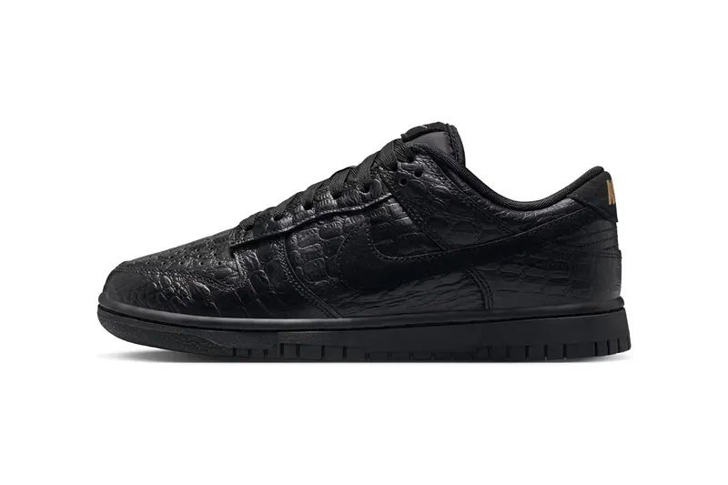 Image from Nike Dunk Low Receives Luxe "Black Croc Skin" Makeover