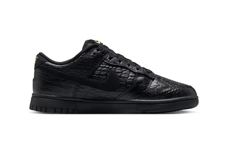 Image from Nike Dunk Low Receives Luxe "Black Croc Skin" Makeover