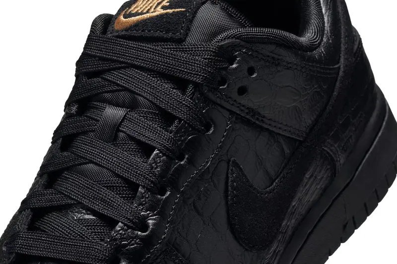 Image from Nike Dunk Low Receives Luxe "Black Croc Skin" Makeover