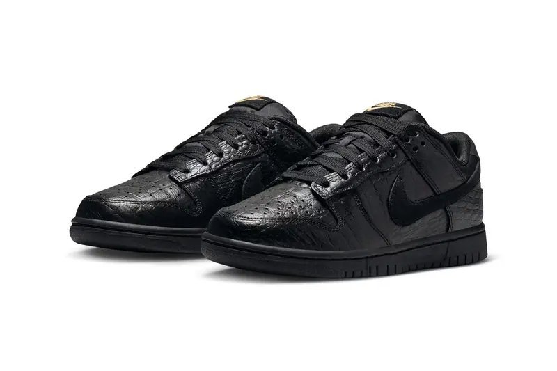 Image from Nike Dunk Low Receives Luxe "Black Croc Skin" Makeover