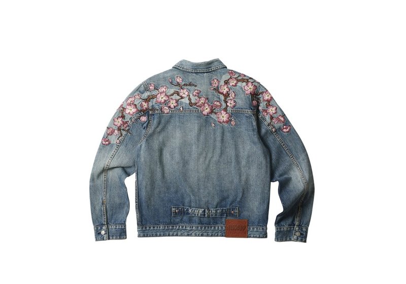 Palace Evisu Denim Jacket Cherry Blossom Back