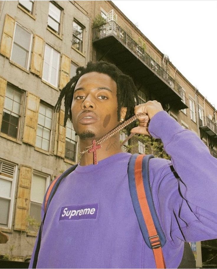 Playboy Carti wearing Supreme