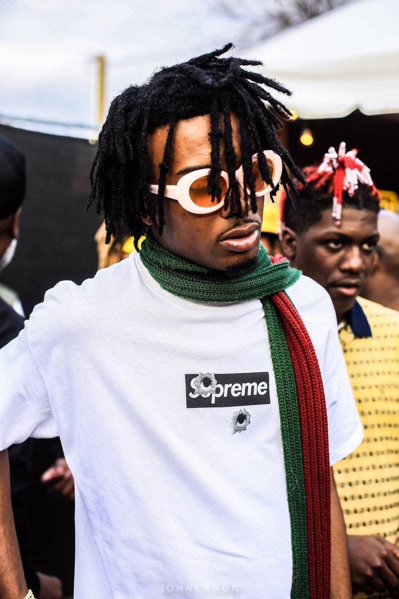 Playboy Carti wearing Supreme