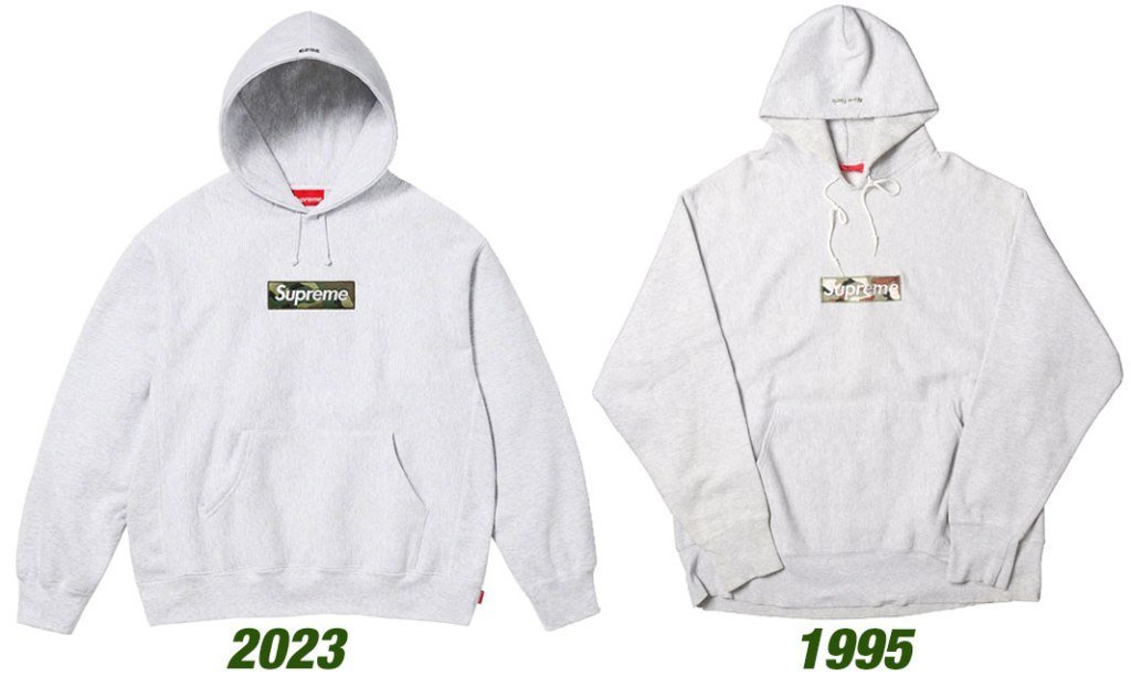 Supreme Camo Box Logo Hoodie 2023 vs. 1995
