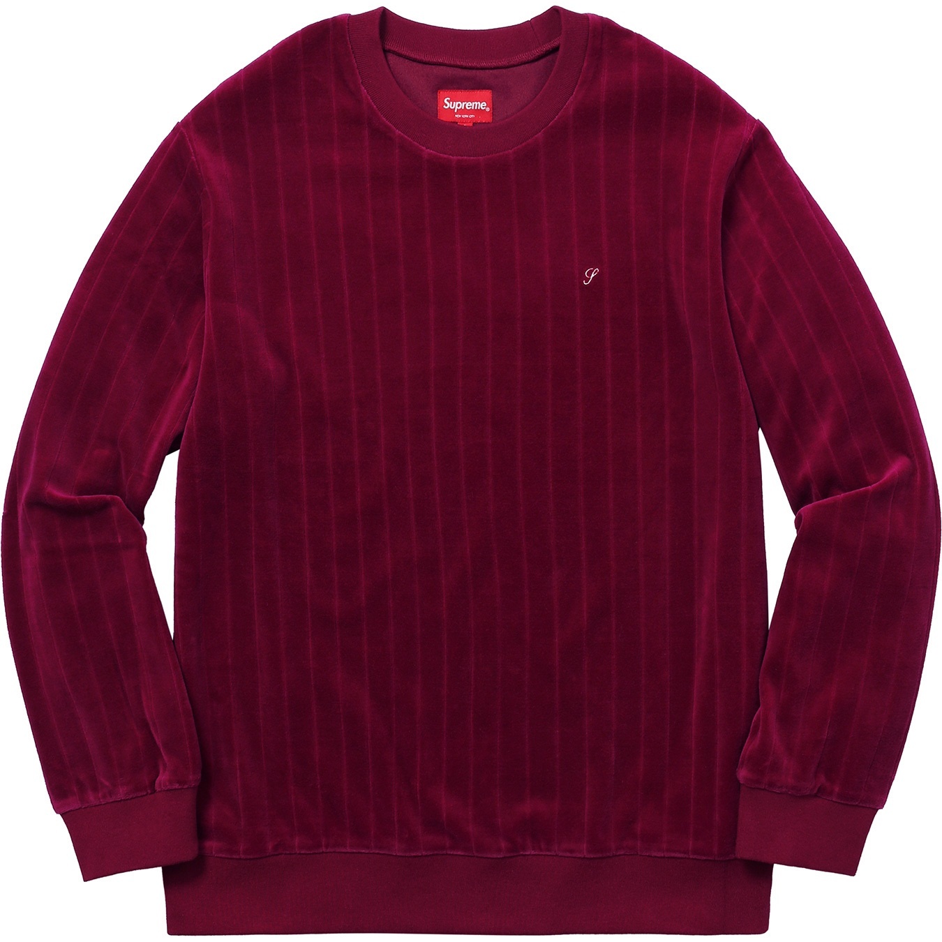 Supreme Ribbed Velour Crewneck (FW17)