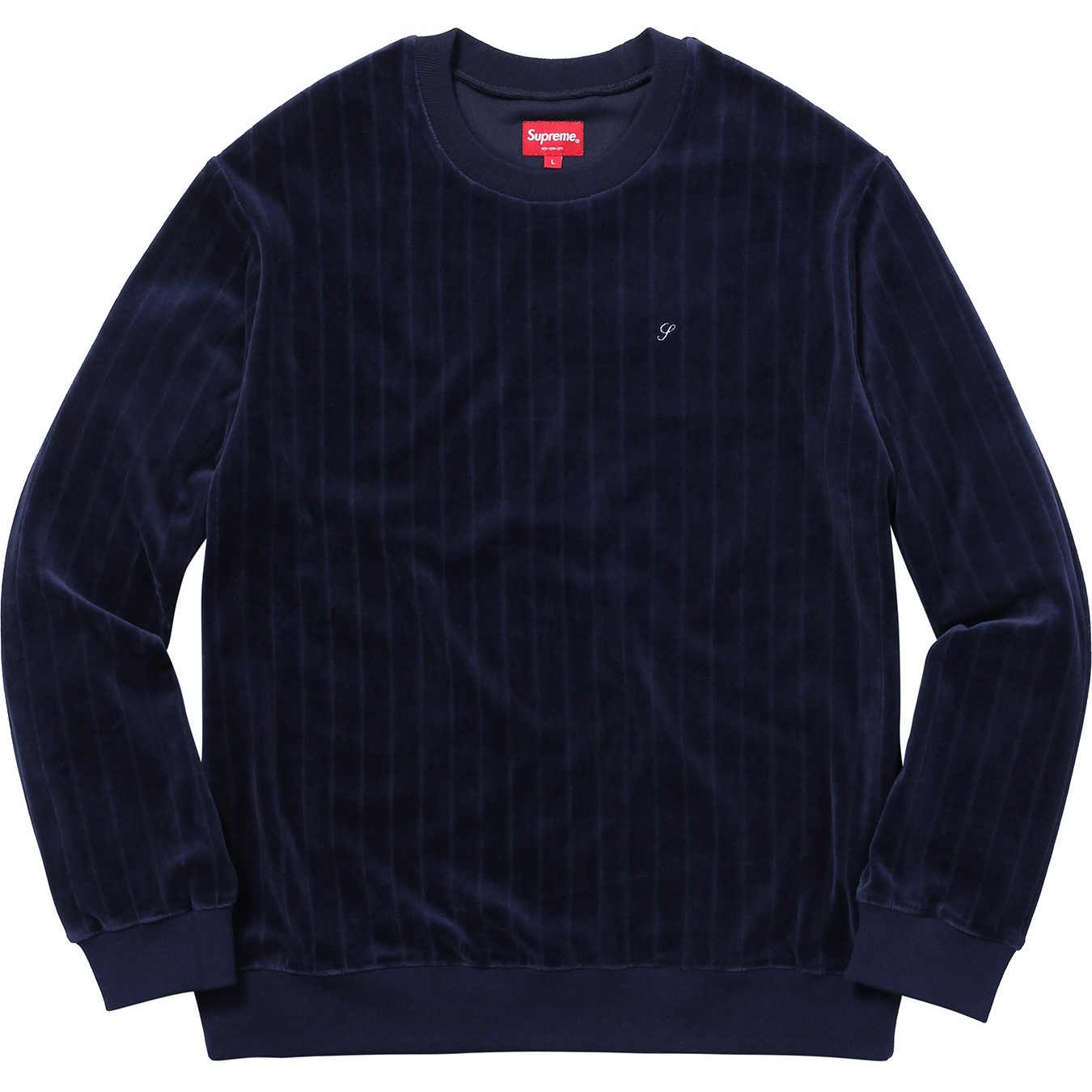 Supreme Ribbed Velour Crewneck (FW17)