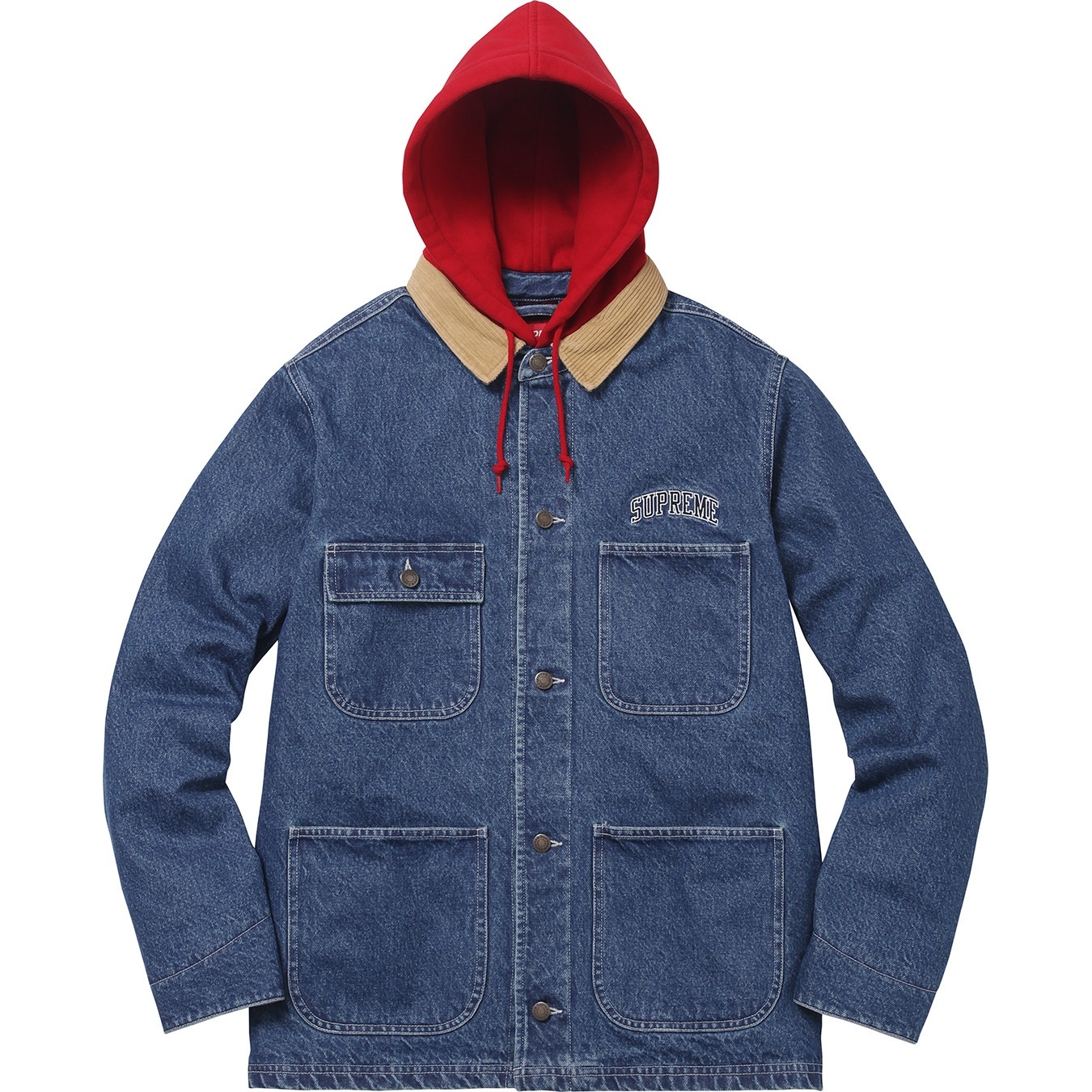 Supreme Hooded Chore Coat (FW17) - $188