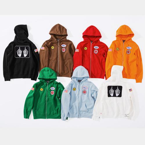 Supreme Supreme HYSTERIC GLAMOUR Patches Zip Up Sweatshirt (FW17) - $178
