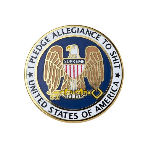 Supreme Pledge Allegiance Pin (FW17) - $8