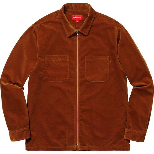 Supreme Velvet Zip Up Shirt (SS18) - $138