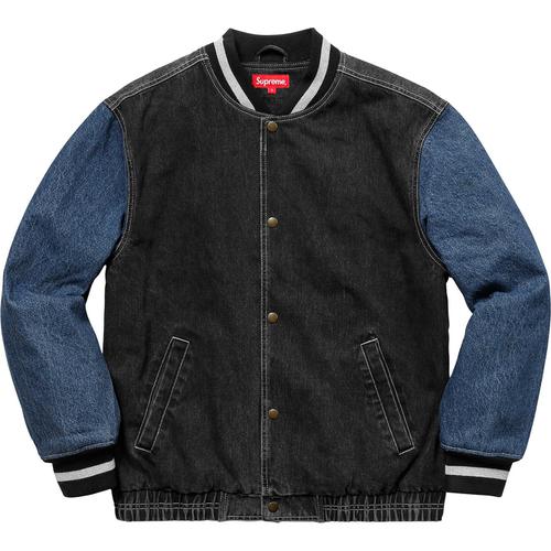 Supreme Denim Varsity Jacket (SS18) - $178