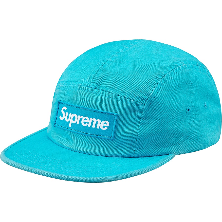 Supreme Washed Chino Twill Camp Cap (FW18) - Neon Blue - $54