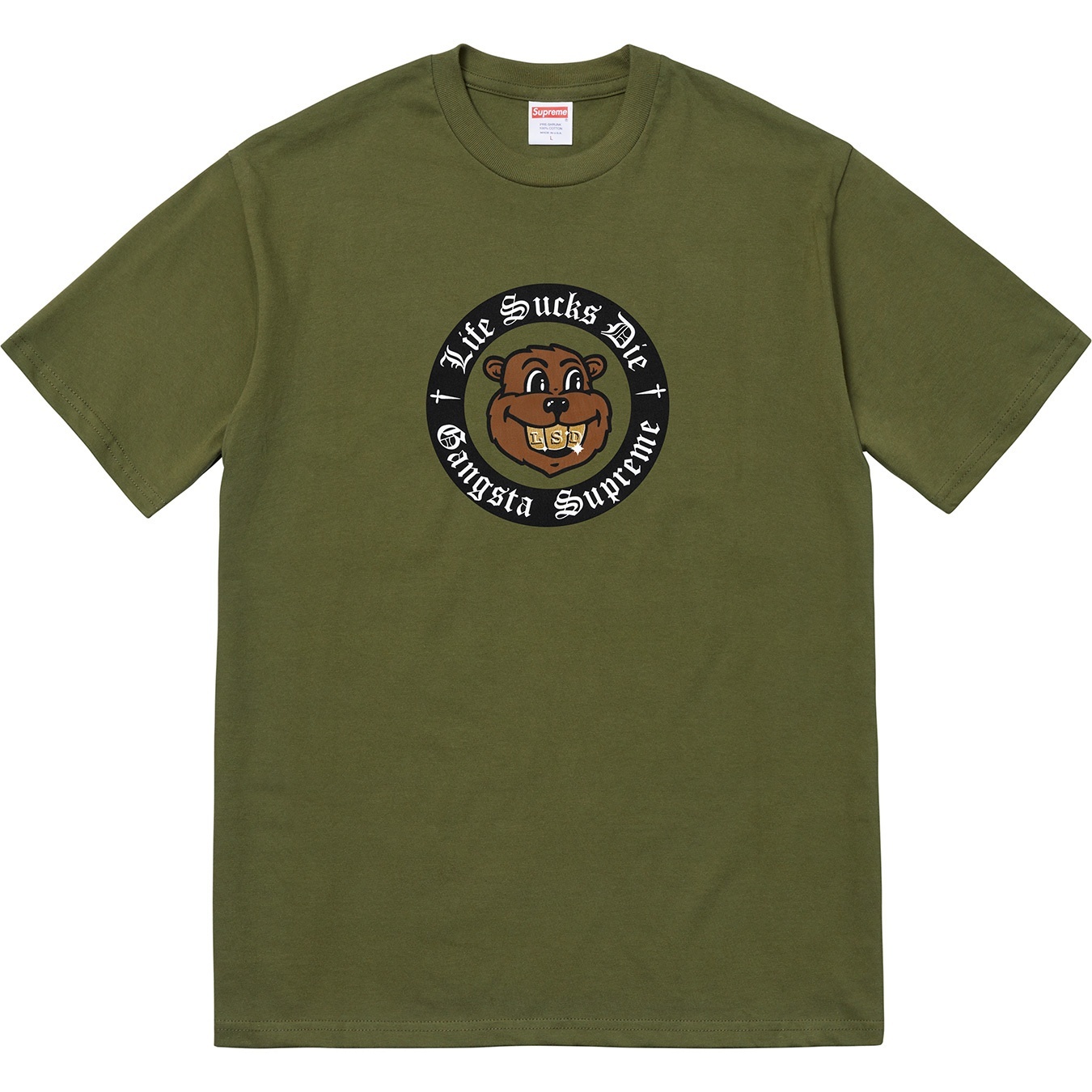 Supreme Life Sucks Die Tee (FW18) - Olive - $36