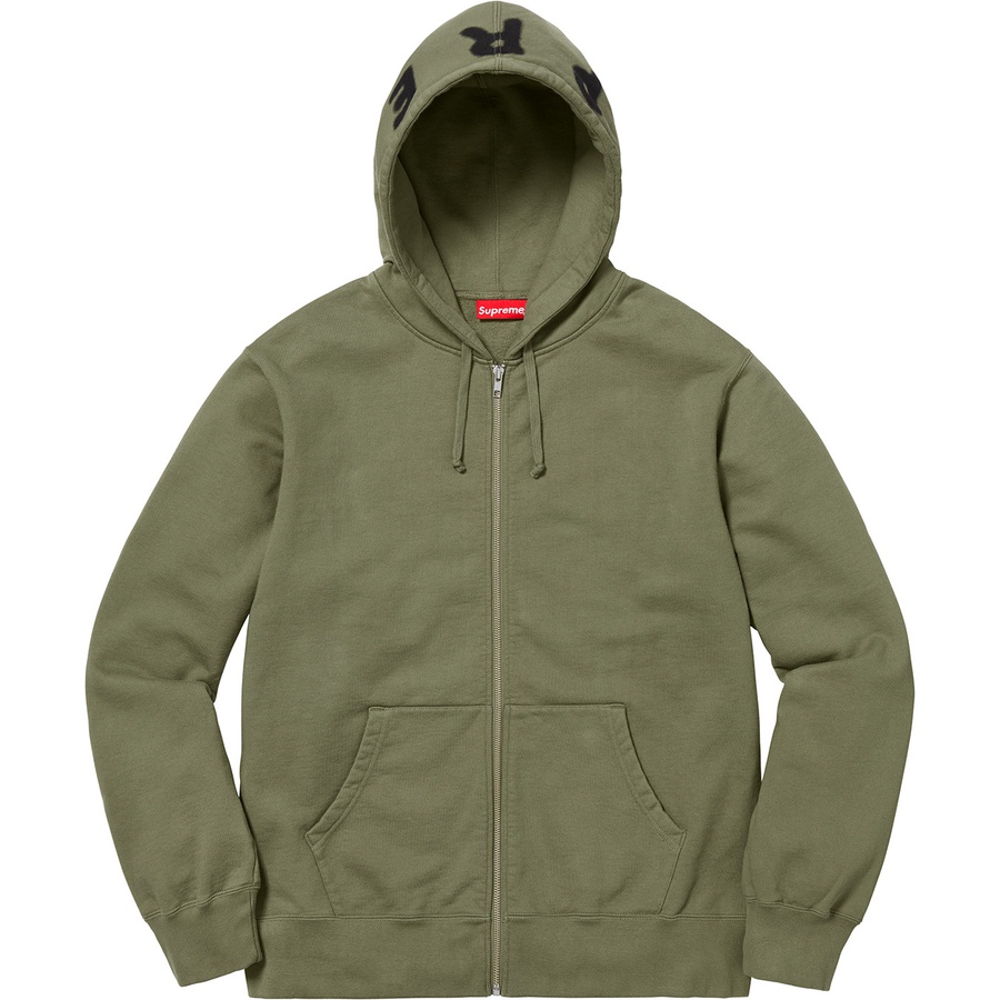 Supreme Bone Zip Up Sweatshirt (FW18) - Light Olive - $168