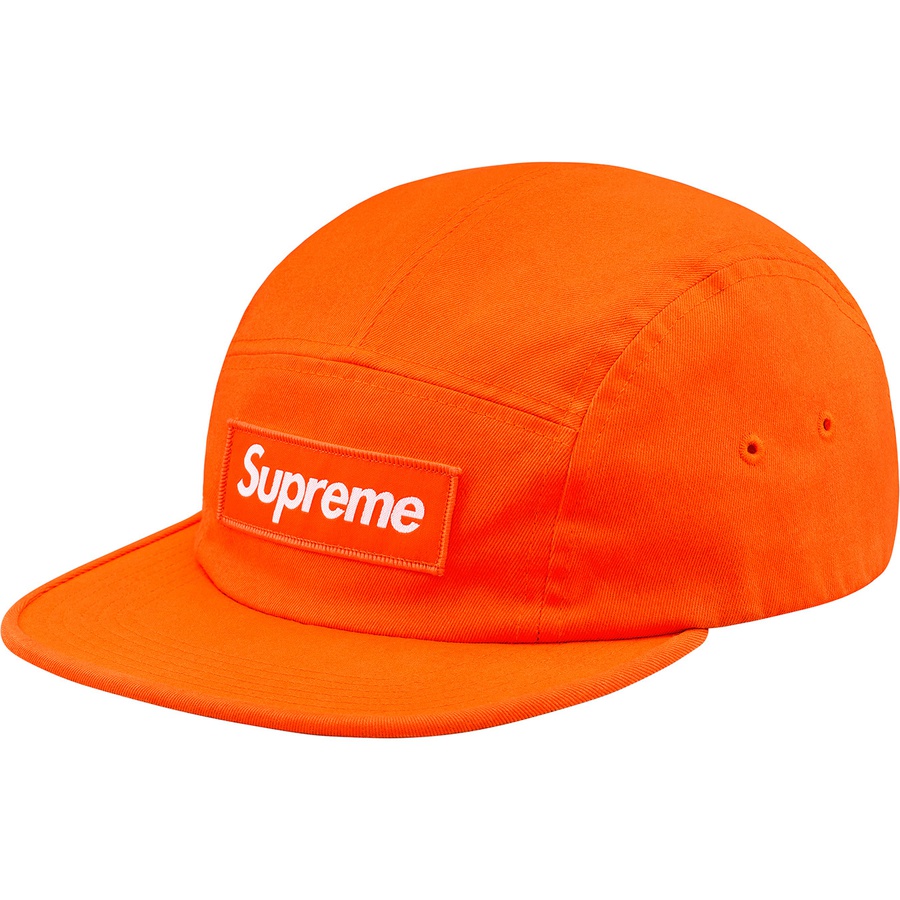 Supreme Washed Chino Twill Camp Cap (FW18) - Neon Orange - $54