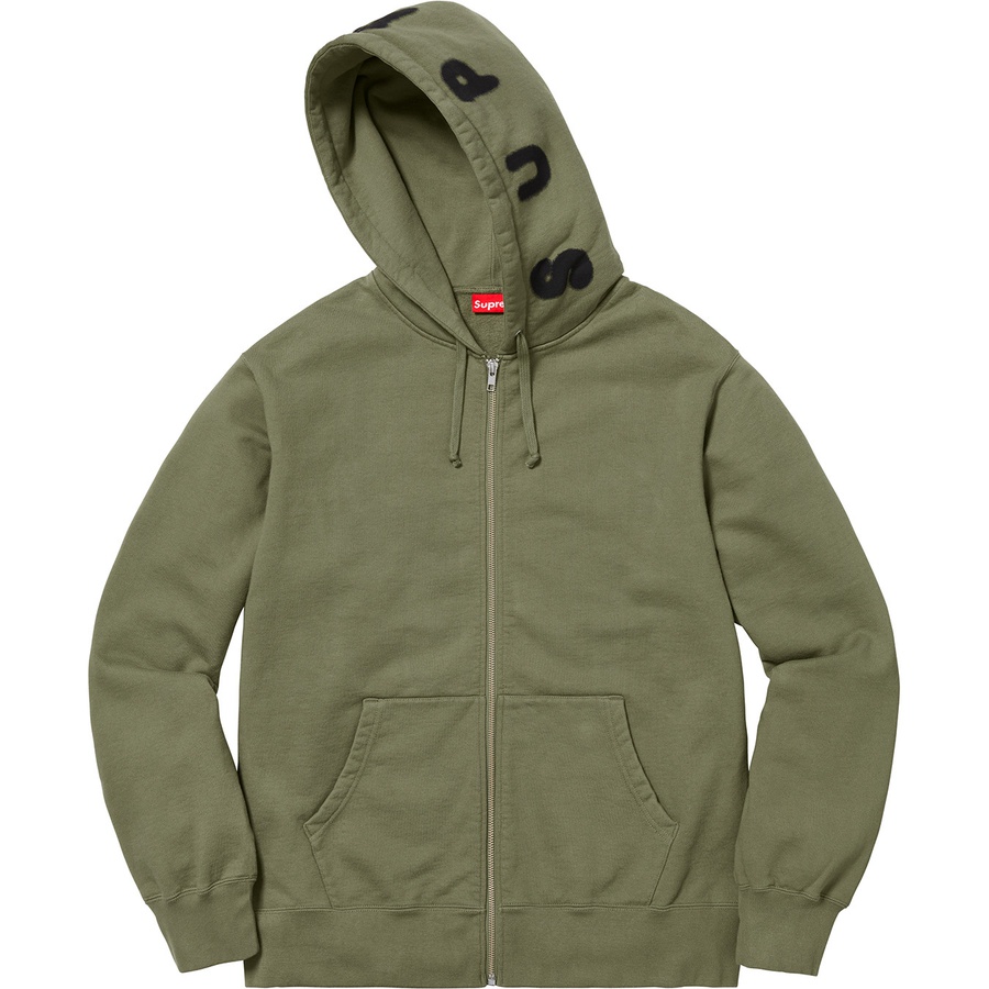 Supreme Bone Zip Up Sweatshirt (FW18) - Light Olive - $168