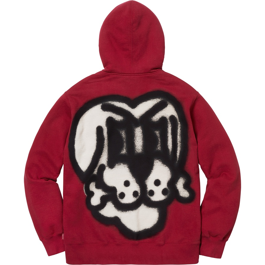 Supreme Bone Zip Up Sweatshirt (FW18) - Cardinal - $168