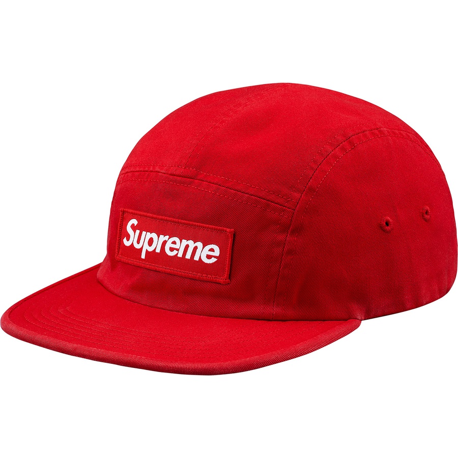 Supreme Washed Chino Twill Camp Cap (FW18) - Red - $54