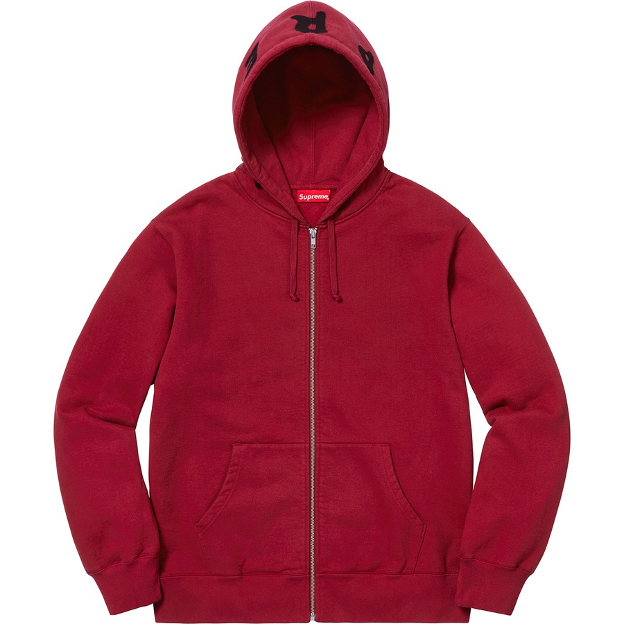 Supreme Bone Zip Up Sweatshirt (FW18) - Cardinal - $168