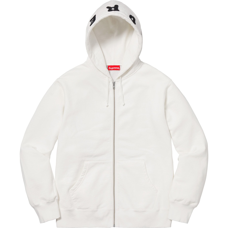 Supreme Bone Zip Up Sweatshirt (FW18) - White - $168