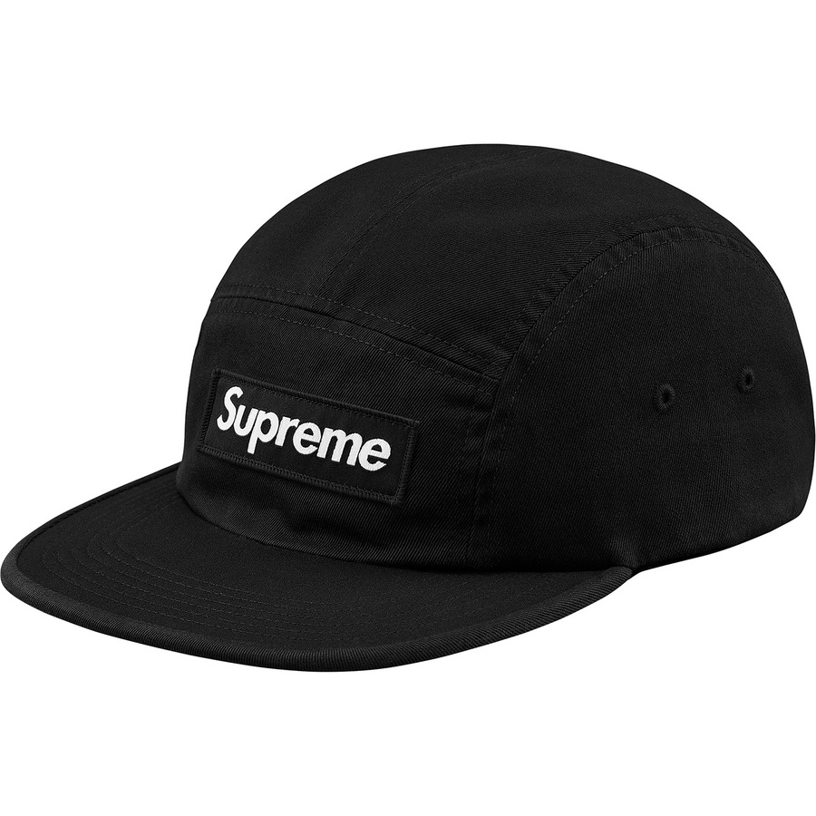 Supreme Washed Chino Twill Camp Cap (FW18) - Black - $54