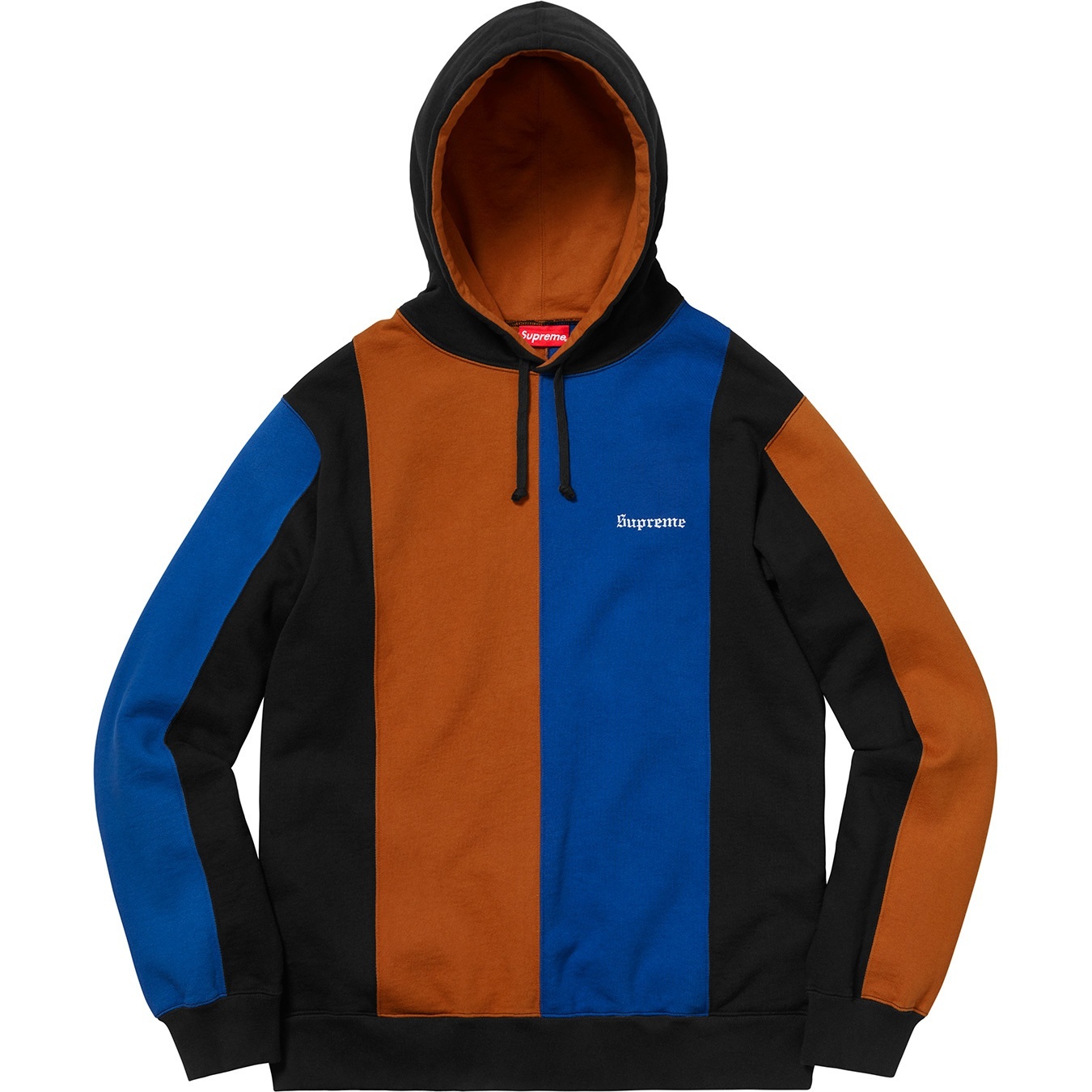 Supreme Tricolor Hooded Sweatshirt (FW18) - Black - $158