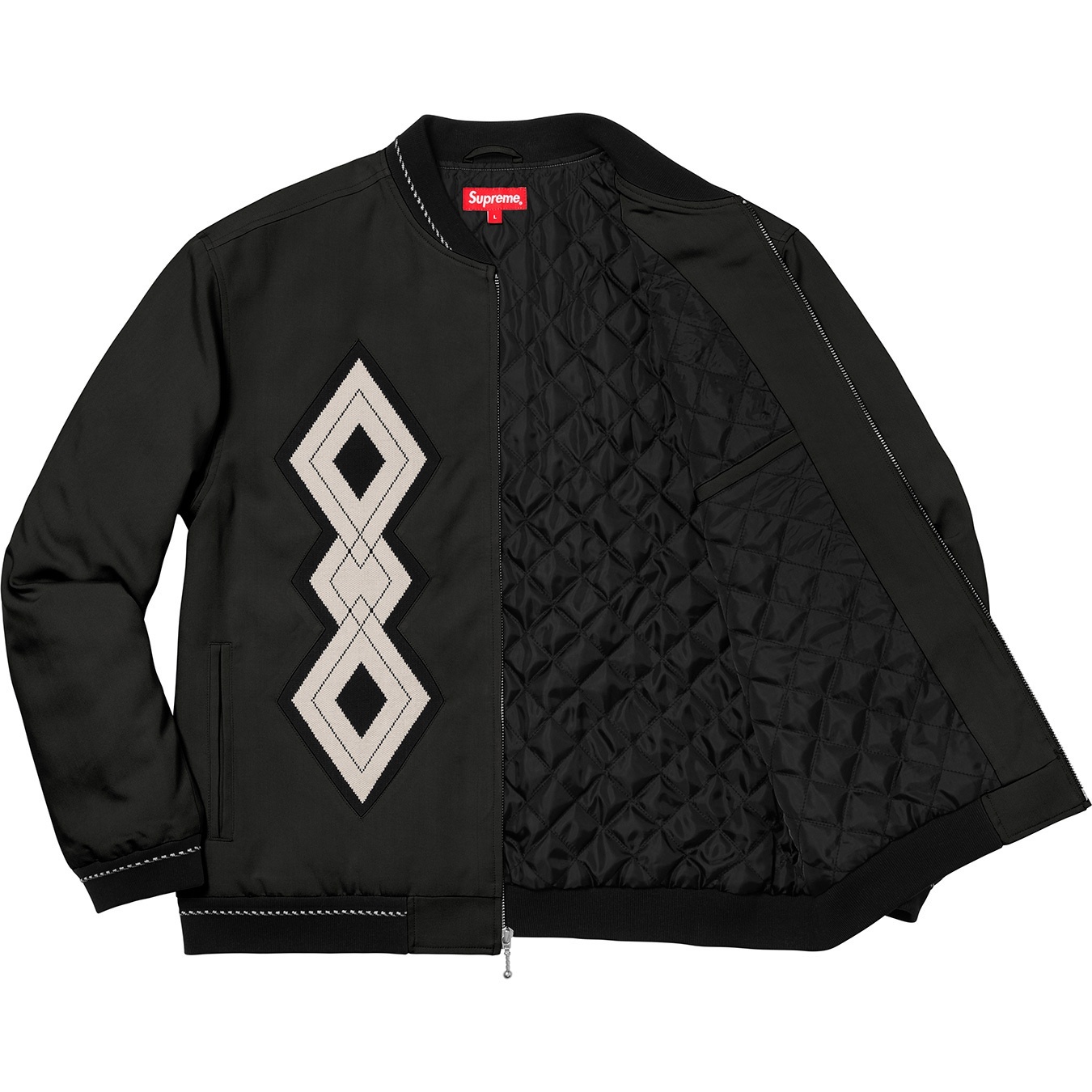 Supreme Diamond Rayon Bomber (FW18) - Black - $188