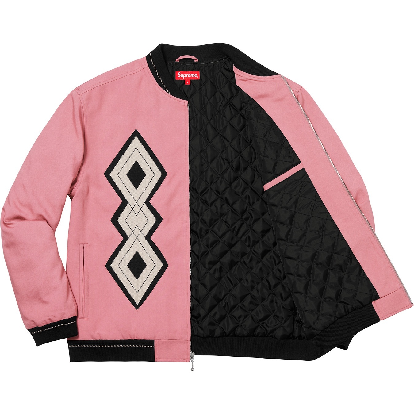 Supreme Diamond Rayon Bomber (FW18) - Dusty Pink - $188