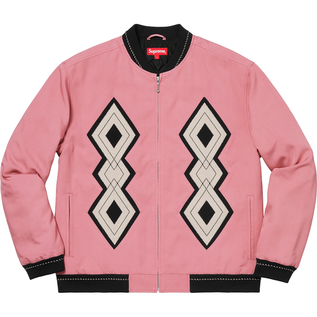 Supreme Diamond Rayon Bomber (FW18) - Dusty Pink - $188