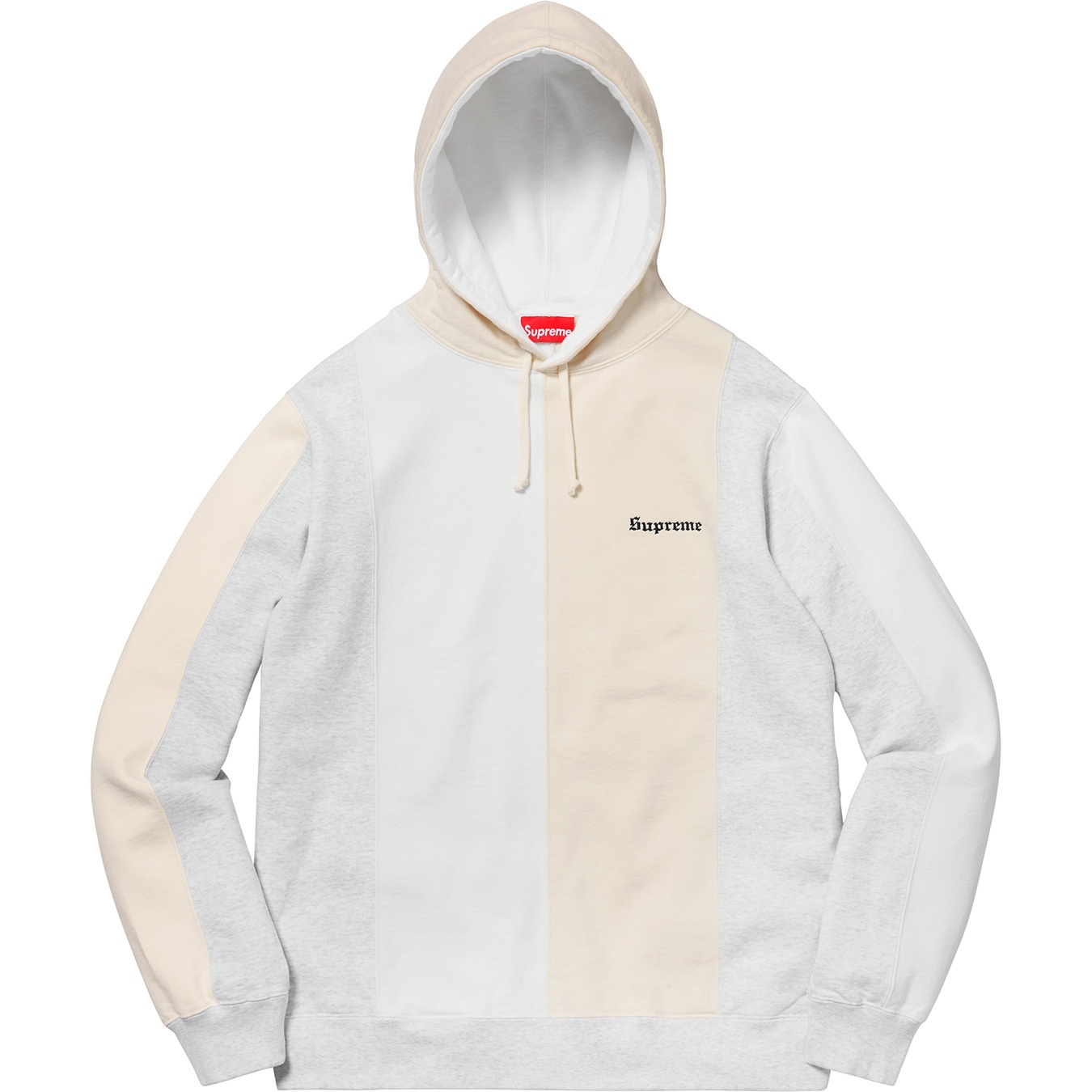 Supreme Tricolor Hooded Sweatshirt (FW18) - Ash Grey - $158