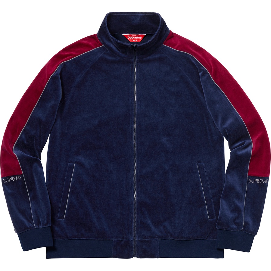 Supreme Velour Track Jacket (FW18) - Navy - $148