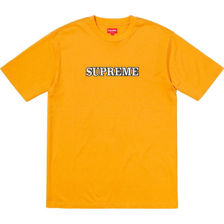 Supreme Floral Logo Tee (FW18) - Gold - $78