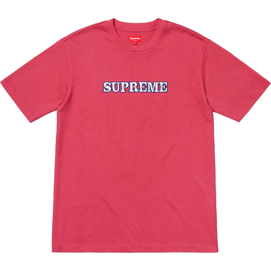 Supreme Floral Logo Tee (FW18) - Dusty Red - $78