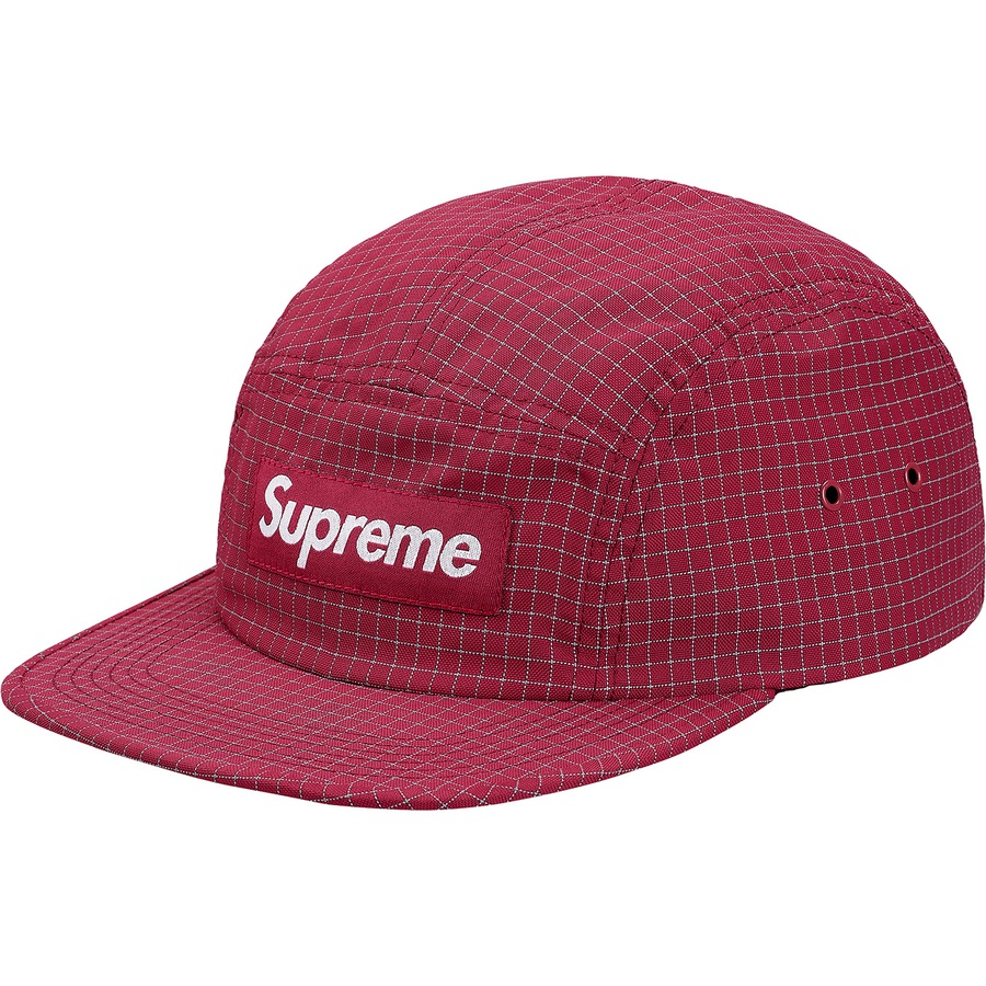 Supreme Reflective Ripstop Camp Cap (FW18) - Cranberry - $48