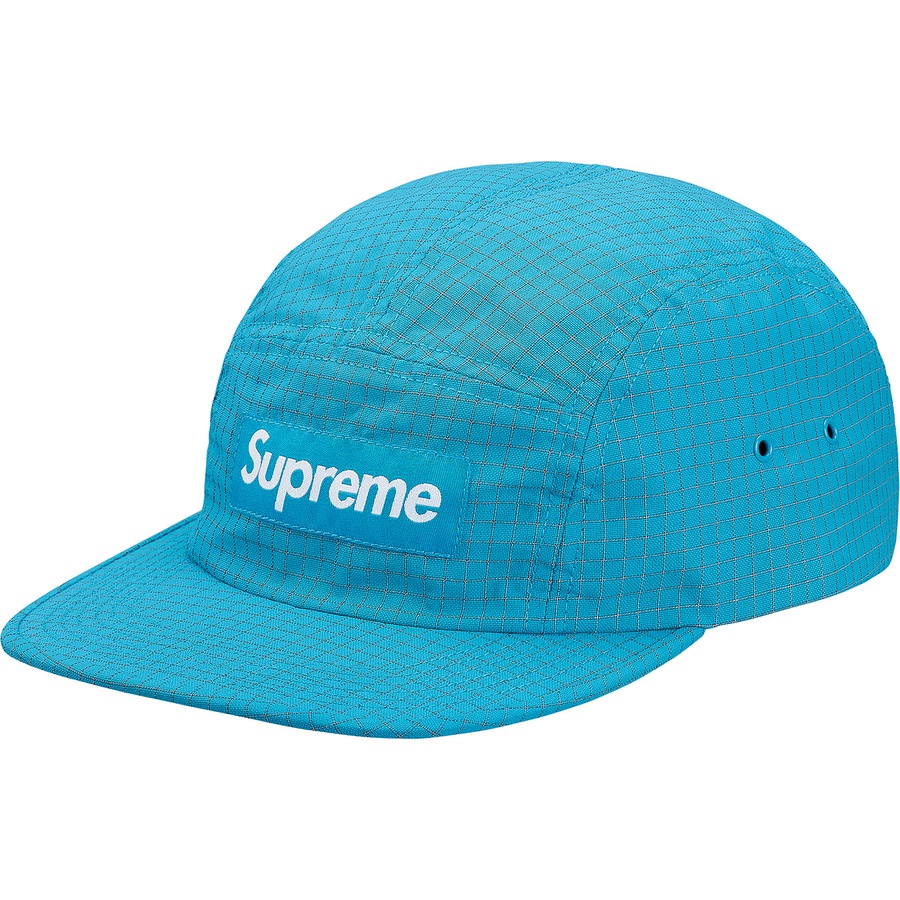 Supreme Reflective Ripstop Camp Cap (FW18) - Cyan - $48