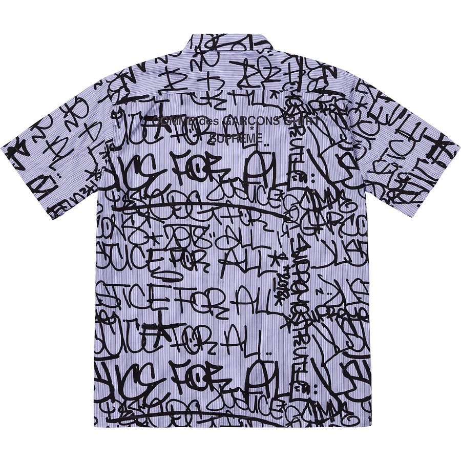 Supreme Supreme Comme des Garçons SHIRT Graphic S S Shirt (FW18) - Blue Stripe - $318
