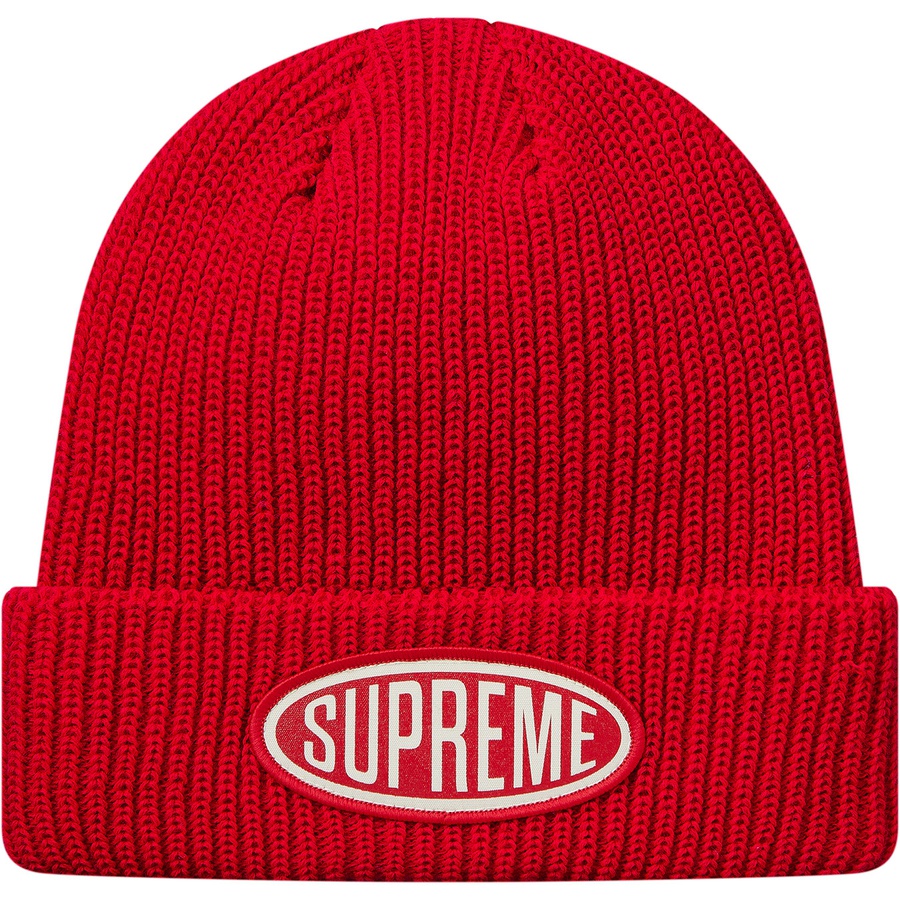 Supreme Oval Patch Beanie (FW18) - Red - $36