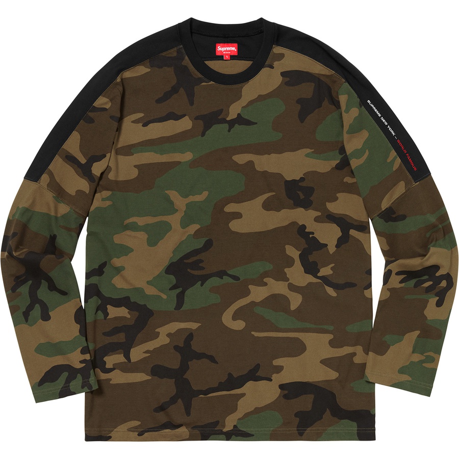 Supreme Paneled L S Top (FW18) - Woodland Camo - $88