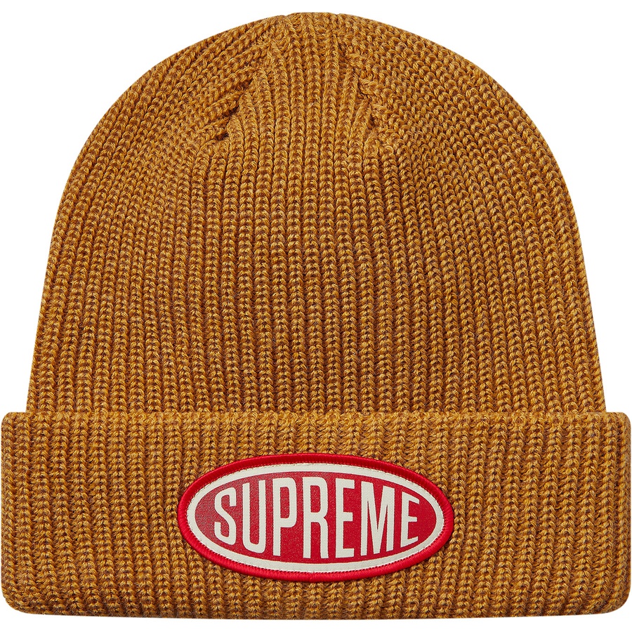 Supreme Oval Patch Beanie (FW18) - Gold - $36