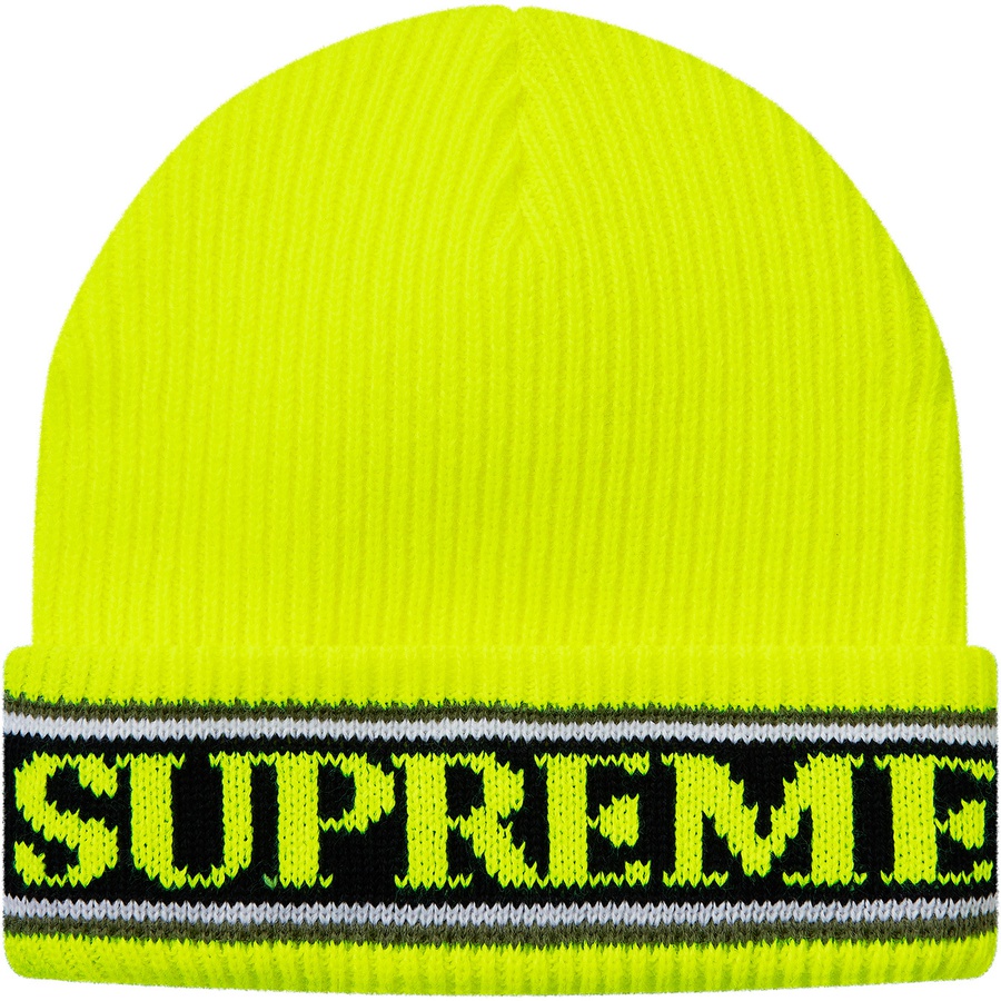 Supreme Cuff Logo Beanie (FW18) - Fluorescent Yellow - $32