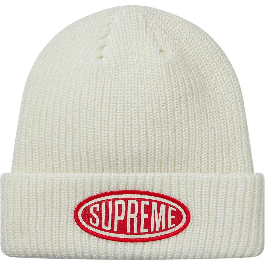 Supreme Oval Patch Beanie (FW18) - White - $36
