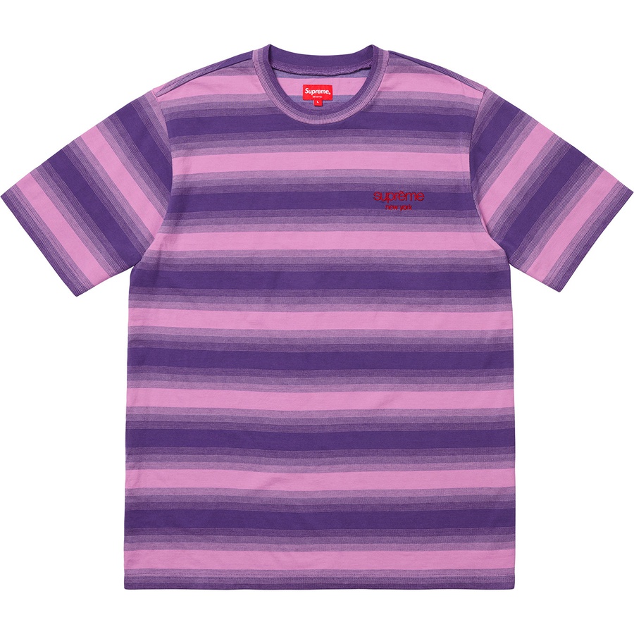 Supreme Gradient Striped S S Top (FW18) - Purple - $88
