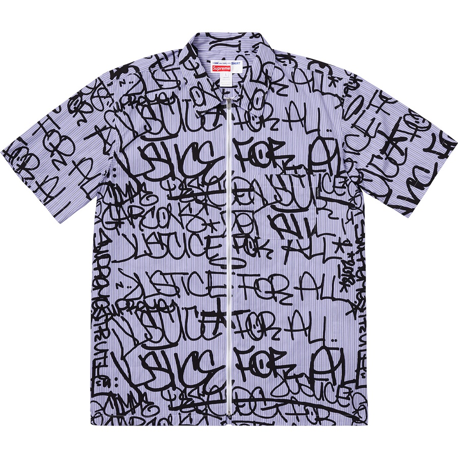 Supreme Supreme Comme des Garçons SHIRT Graphic S S Shirt (FW18) - Blue Stripe - $318