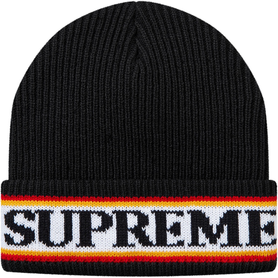 Supreme Cuff Logo Beanie (FW18) - Black - $32