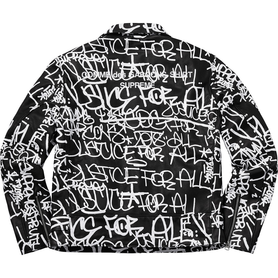 Supreme Supreme Comme des Garçons SHIRT Schott Painted Perfecto Leather Jacket (FW18) - Black - $998