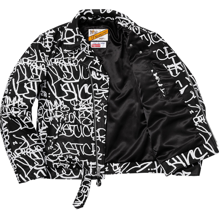 Supreme Supreme Comme des Garçons SHIRT Schott Painted Perfecto Leather Jacket (FW18) - Black - $998