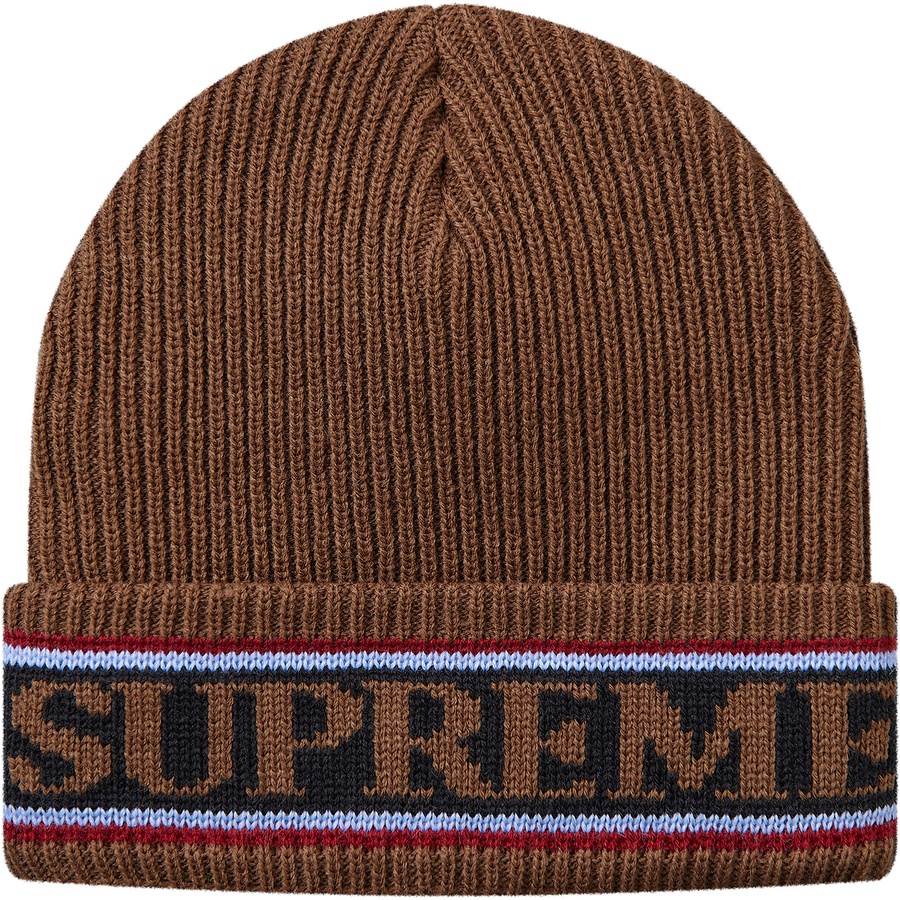 Supreme Cuff Logo Beanie (FW18) - Brown - $32