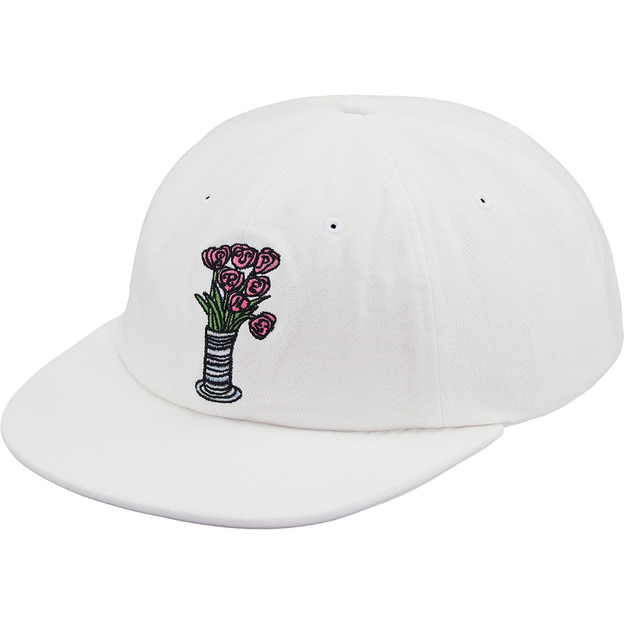 Supreme Flowers 6-Panel (FW18) - White - $48
