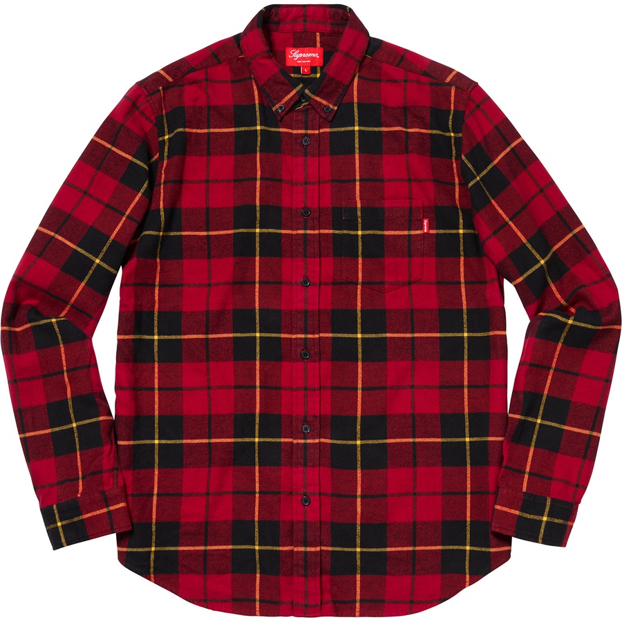 Supreme Tartan L S Flannel Shirt (FW18) - Red - $128